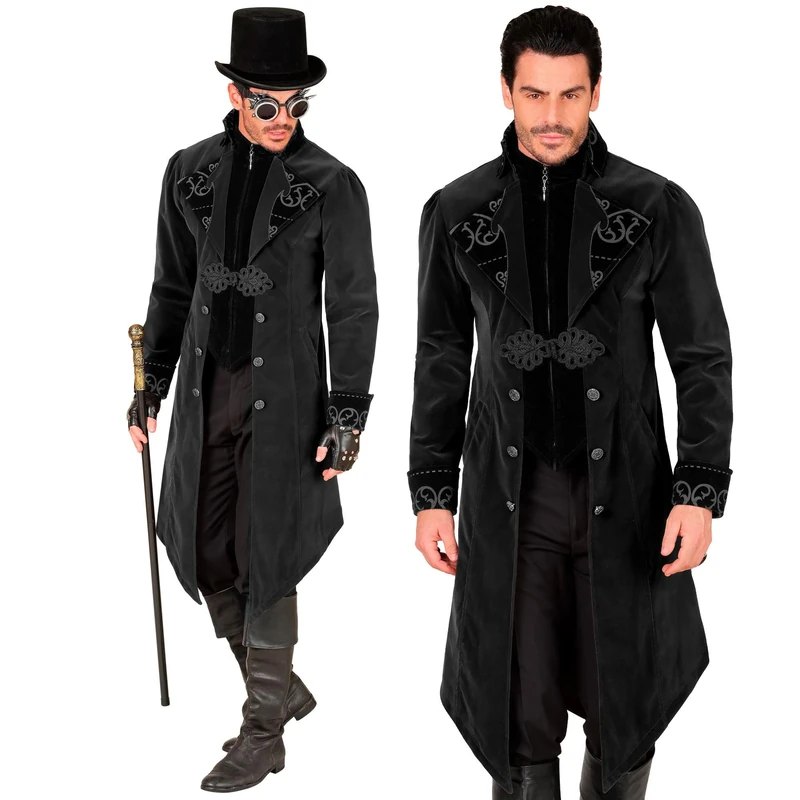 W WIDMANN MILANO Party Fashion Men's Gothik Mantel Gothic Coat, Black, XXL