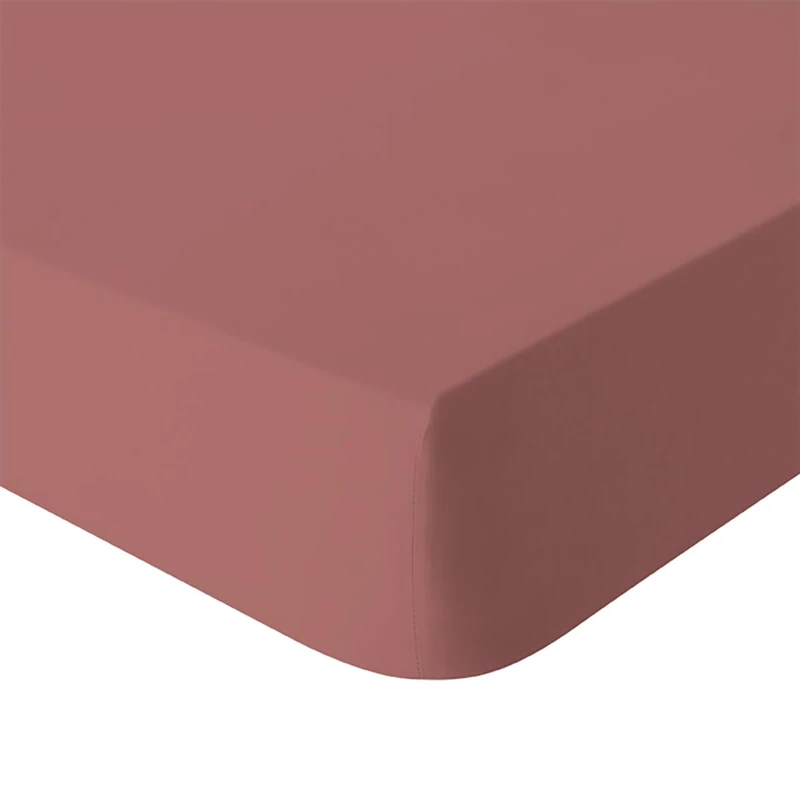 Plain Dyed Washed Cotton Percale Fitted Sheet, Delicate, 140 x 190 cm, ESSIX