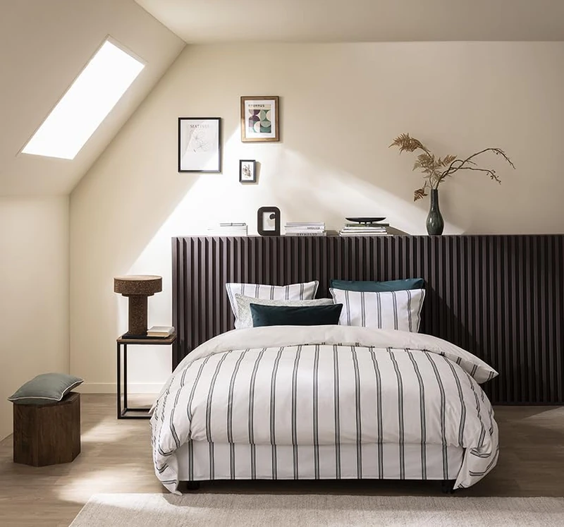 Printed Cotton Percale Duvet Cover, Sketch, 260 x 240 cm, ESSIX