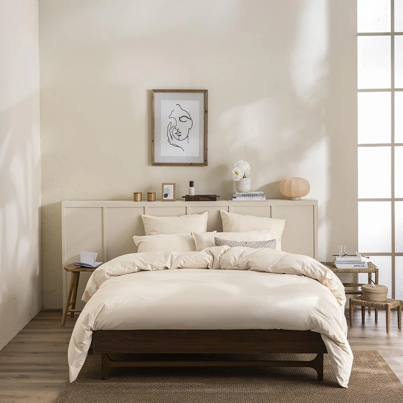 Plain Dyed Washed Cotton Percale Duvet Cover, Delicate, 280 x 240 cm, ESSIX