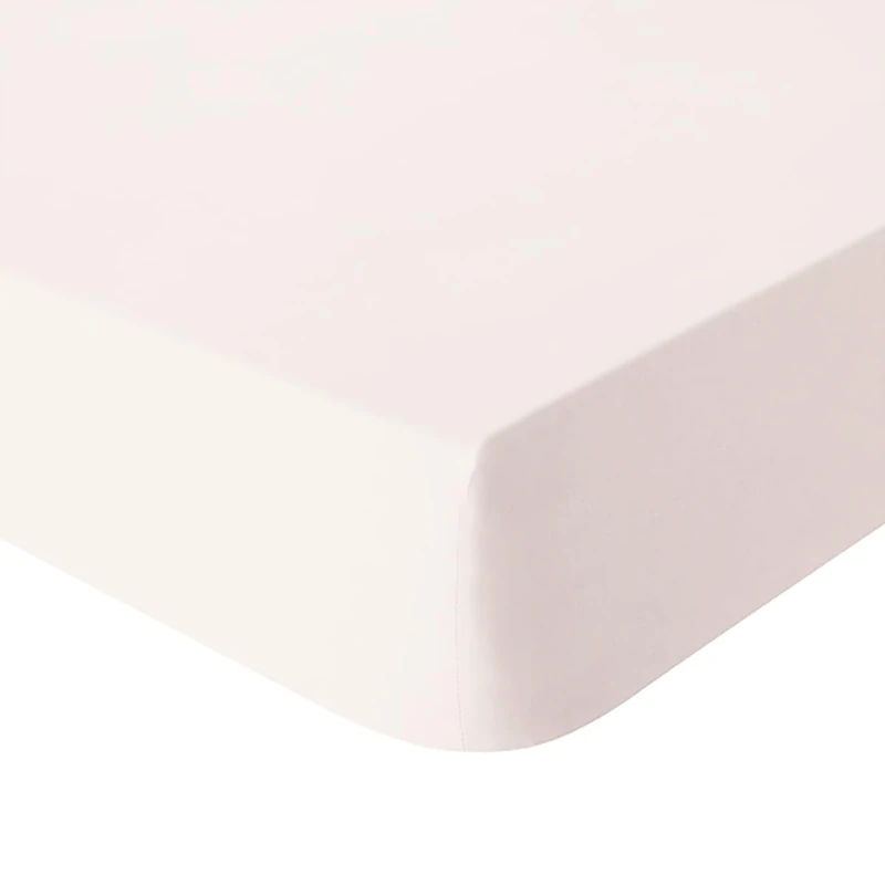 Plain Dyed Washed Cotton Percale Fitted Sheet, Delicate, 140 x 190 cm, ESSIX