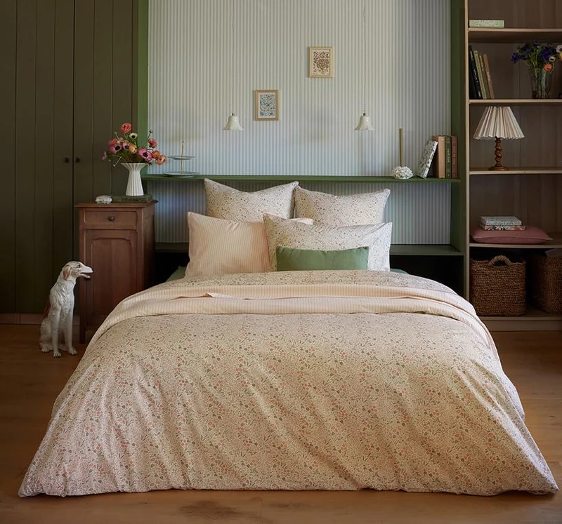 Printed Cotton Percale Duvet Cover, Cottage, 140 x 200 cm, ESSIX