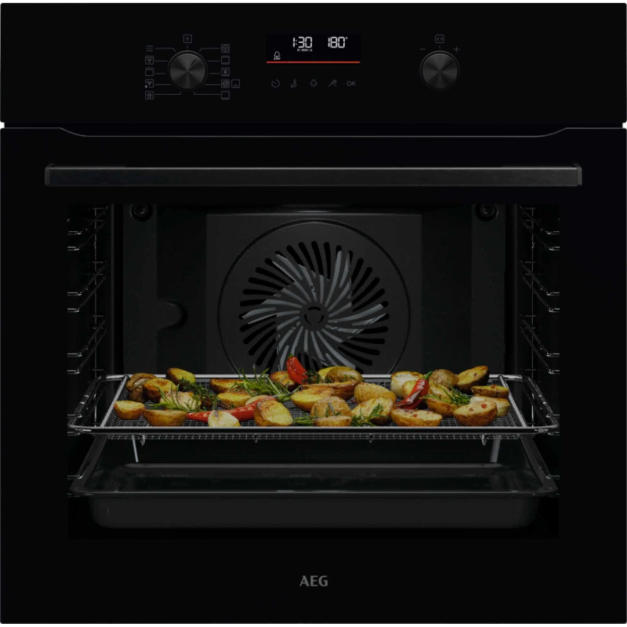 AEG OS6PB50AK 6000 SenseCook Built-in Oven with Pyrolytic Self Clean - Black