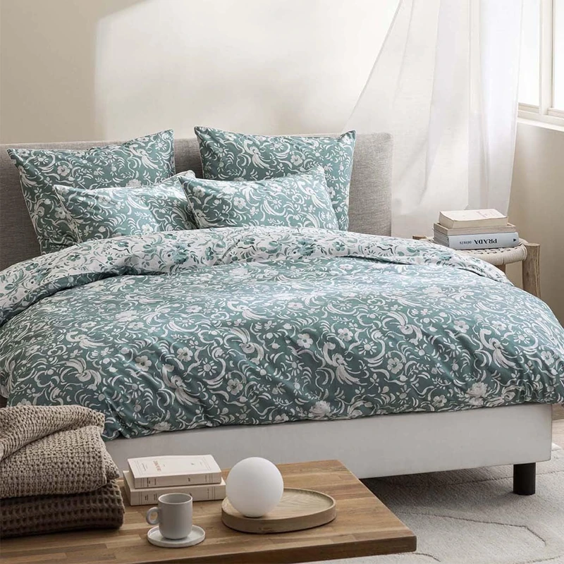 Printed Cotton Percale Duvet Cover, Kawana, 260 x 240 cm, Designers Guild - Image 1