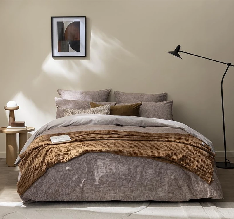 Geo Mineral Printed Cotton Percale Duvet Cover, 140 x 200 cm, ESSIX