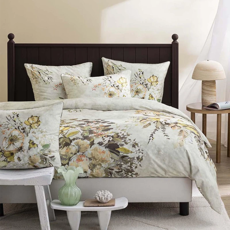 Printed Cotton Satin Duvet Cover, Margaretta, 200 x 200 cm, Designers Guild