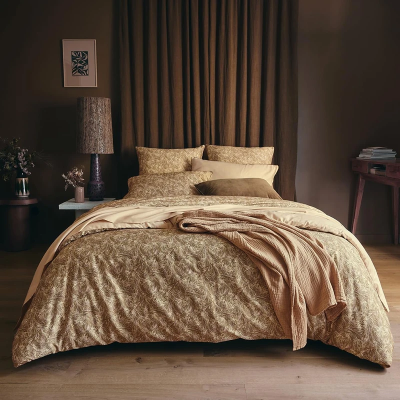 Printed Cotton Satin Duvet Cover, Heather, 240 x 220 cm, ESSIX