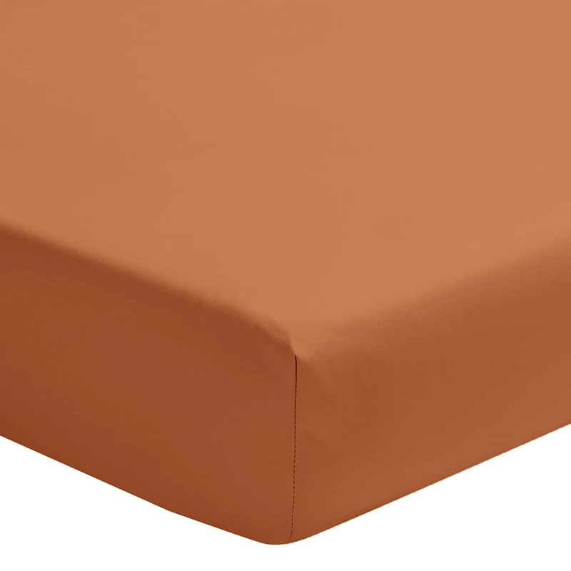 Plain Cotton Percale Fitted Sheet, Premiere, 140 x 200 cm, ESSIX