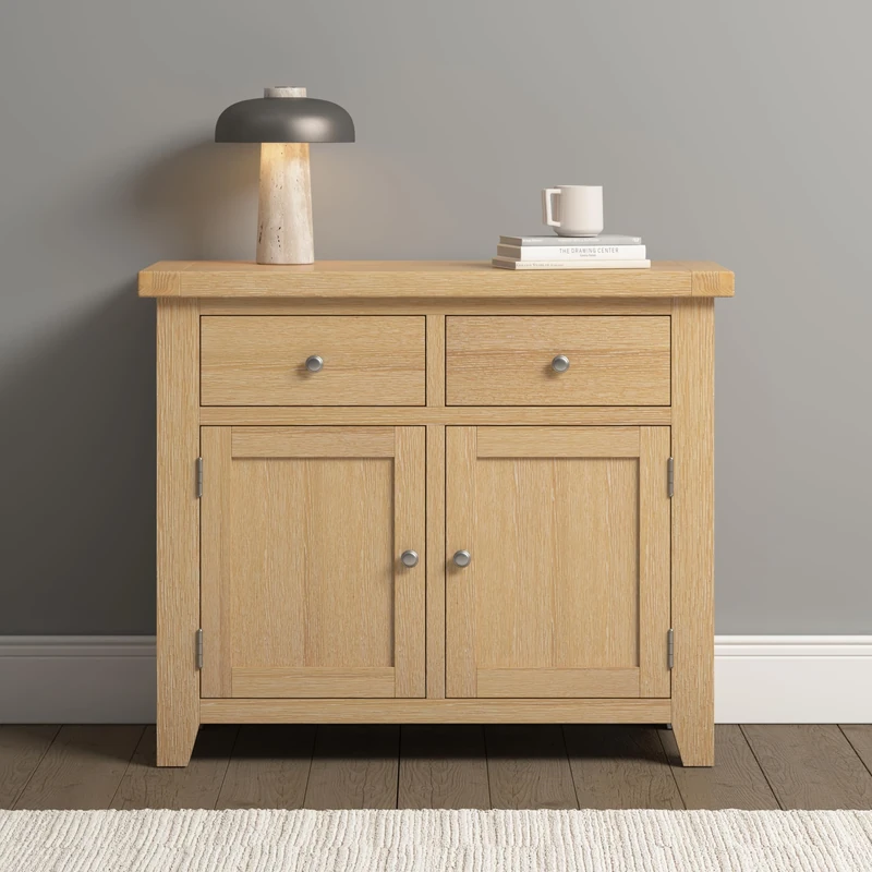Seconique Windsor 2 Door 2 Drawer Sideboard in Natural Oak