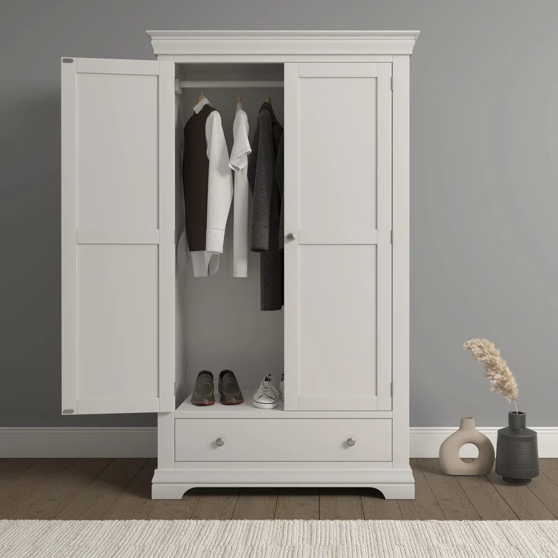 Seconique Bordeaux 2 Door Wardrobe in Ivory