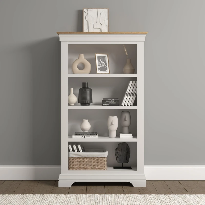 Seconique Bordeaux Bookcase in Ivory/Oak