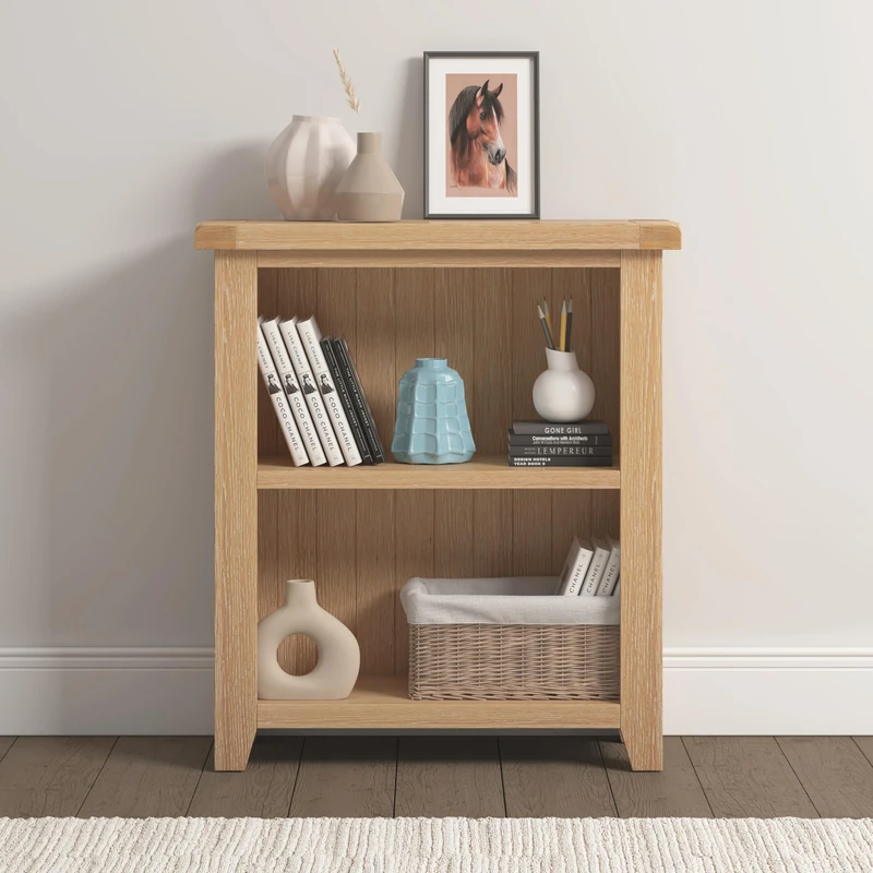Seconique Windsor Low Bookcase in Natural Oak