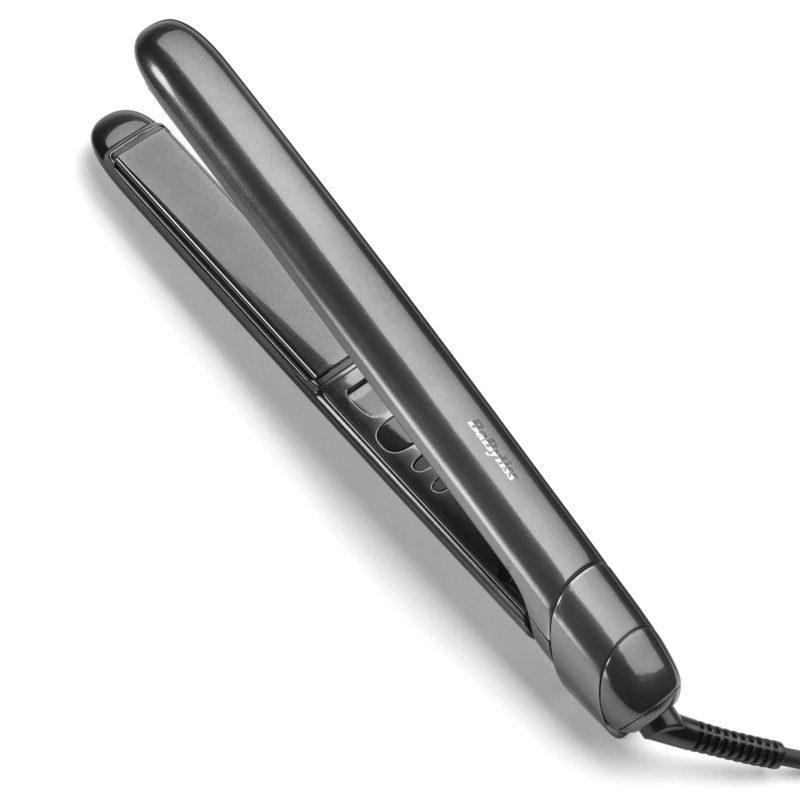 BaByliss Titanium Shine Hair Straighteners - New 2025, Titanium-Ceramic Smooth-Glide Technology, 5 Heat Settings 150-230°C, Worldwide use, Metallic Grey, ST620U