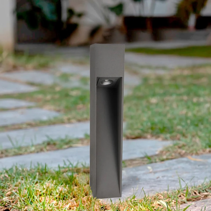M Ledme - Cora Plus Grey Led Beacon, Cct Light, Waterproof IP65, for Garden, Terrace, Entrance and Patio