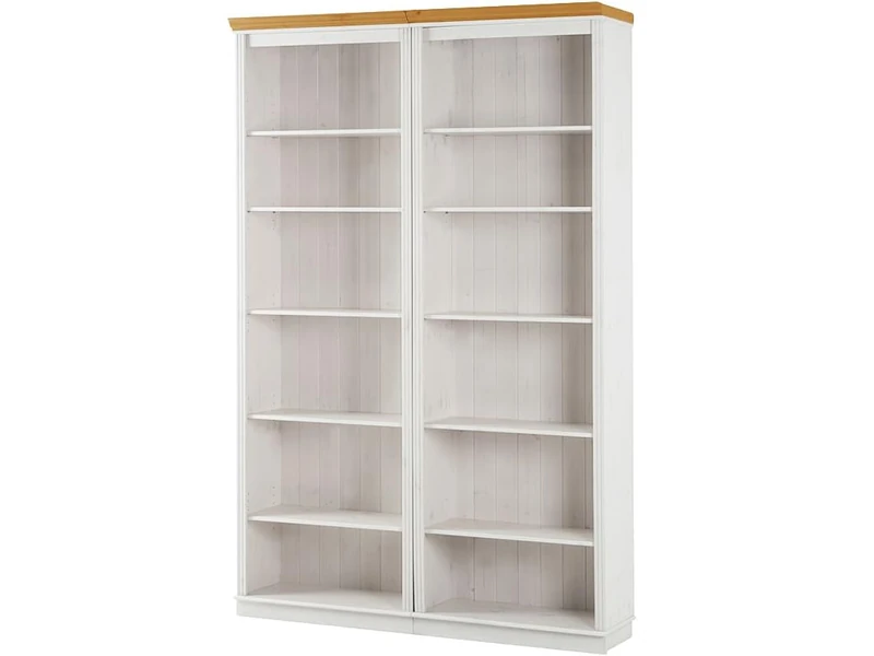 Anita Wall Unit H with 2 bookcases in white honey, 148x34x223 cm