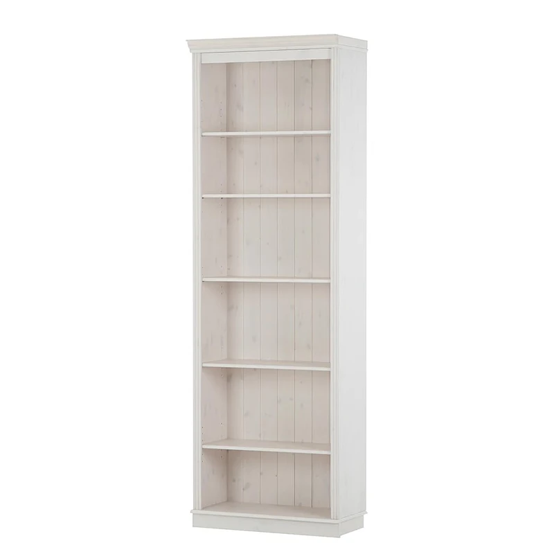 Anita Bookcase 6 open shelf with 1 unit in white lacquer, 74x37x223 cm