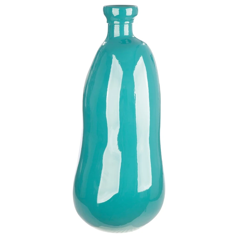 GILDE Sylt Floor Vase Made of Glass, Blue, Height 51 cm x Diameter 22 cm, European Production, Decorative Glass Vase - Image 1