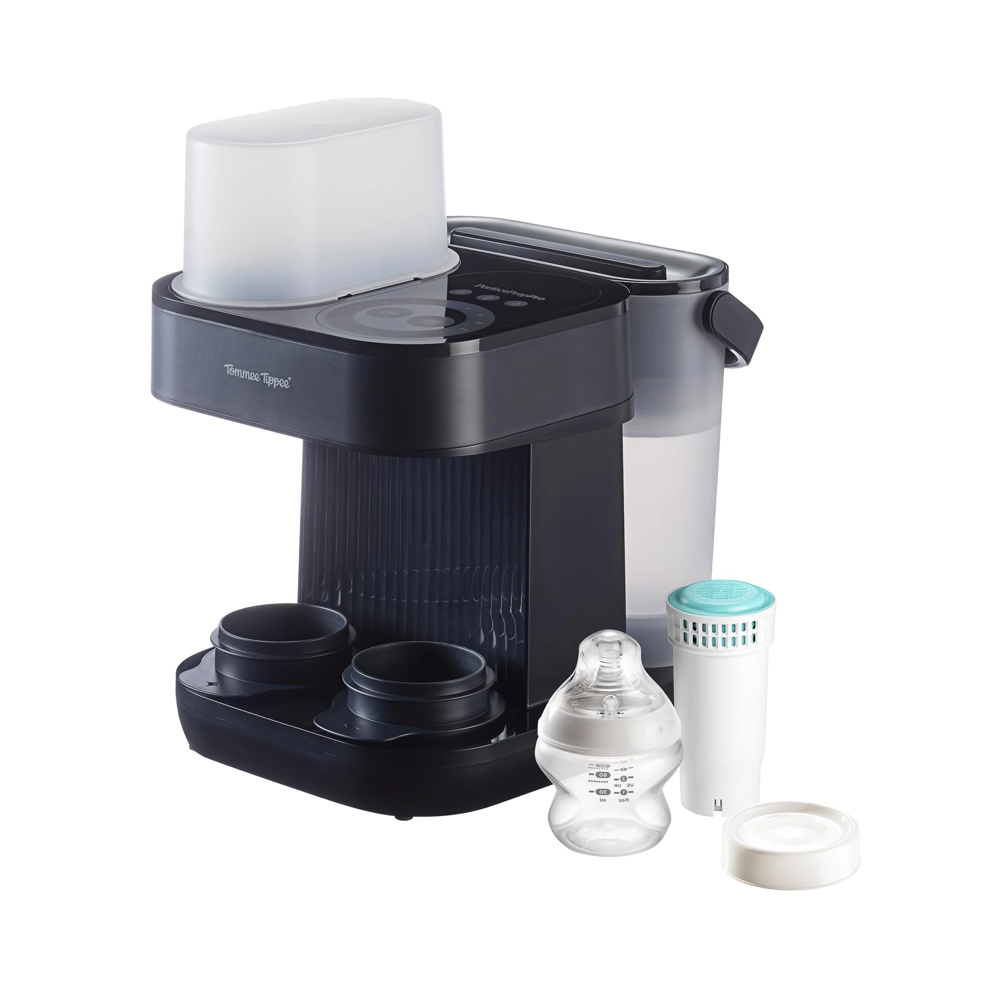 Tommee Tippee Perfect Prep Pro Machine, Formula Powder Dispenser & Baby Bottle Maker with Antibacterial Water Filter & Personalised App Support