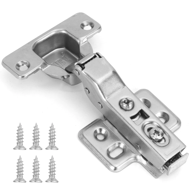 HBL' 50 Pack Soft Close Cabinet Hinges 110° Half Overlay European Concealed Kitchen Cabinet Hinge, Slow Close Frameless Kitchen Door Hinges, Adjustable Heavy-Duty Cabinet Hardware