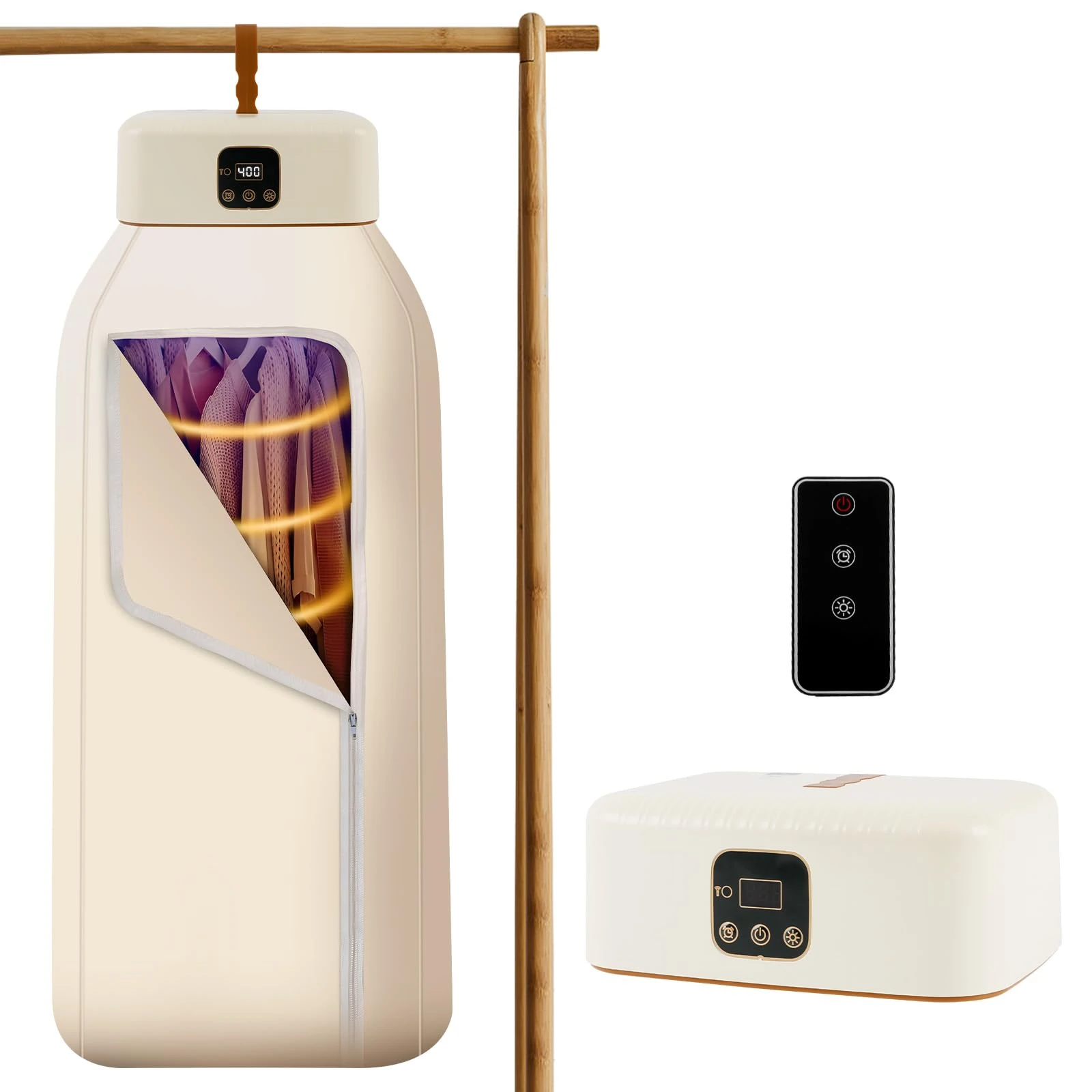 Portable Electric Tumble Dryer, 600W Mini Portable Heat Pump Dryer with 1-8-Hour Timer, Small Hot Air Dryer for Home, Home and Travel