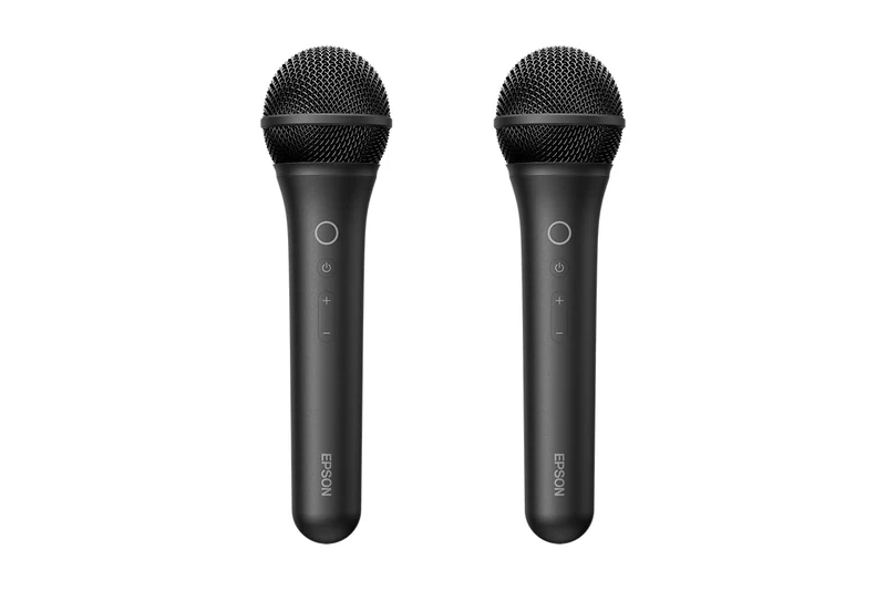 Wireless Karaoke Microphone Pair ELPKM01 – Crystal-Clear Vocals, Six Sound Modes, Up To 15 Hours of Continuous Playtime - Compatible With Epson Lifestudio Smart Projectors
