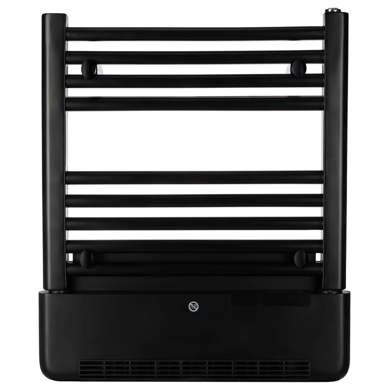 TCP 2-in-1 Towel Warmer & Room Heater, 500W Heated Rail with Built-in 1kW Blower, Wall-Mounted Electric Bathroom Radiator, Fast Heat & Drying, Black