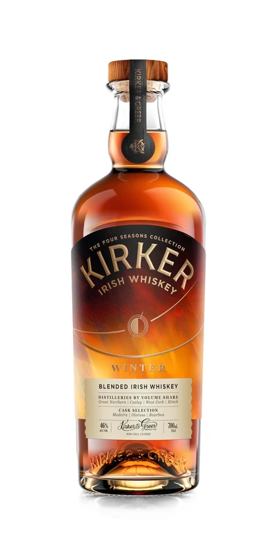 Kirker & Greer | Four Seasons Winter Whiskey | Irish Whiskey with Notes of Festive Pudding, Dark Chocolate, Cinnamon, Vanilla and Butter | Blended in Ulster, Ireland | 46% ABV | 700ML