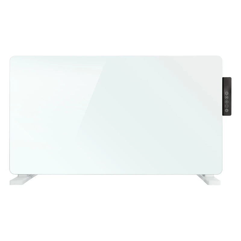 TCP 2000W White Glass Panel Heater, Electric Wall-Mounted or Free-Standing Radiator with Side Control Panel, Timer, Weekly Program & Open Window Detection