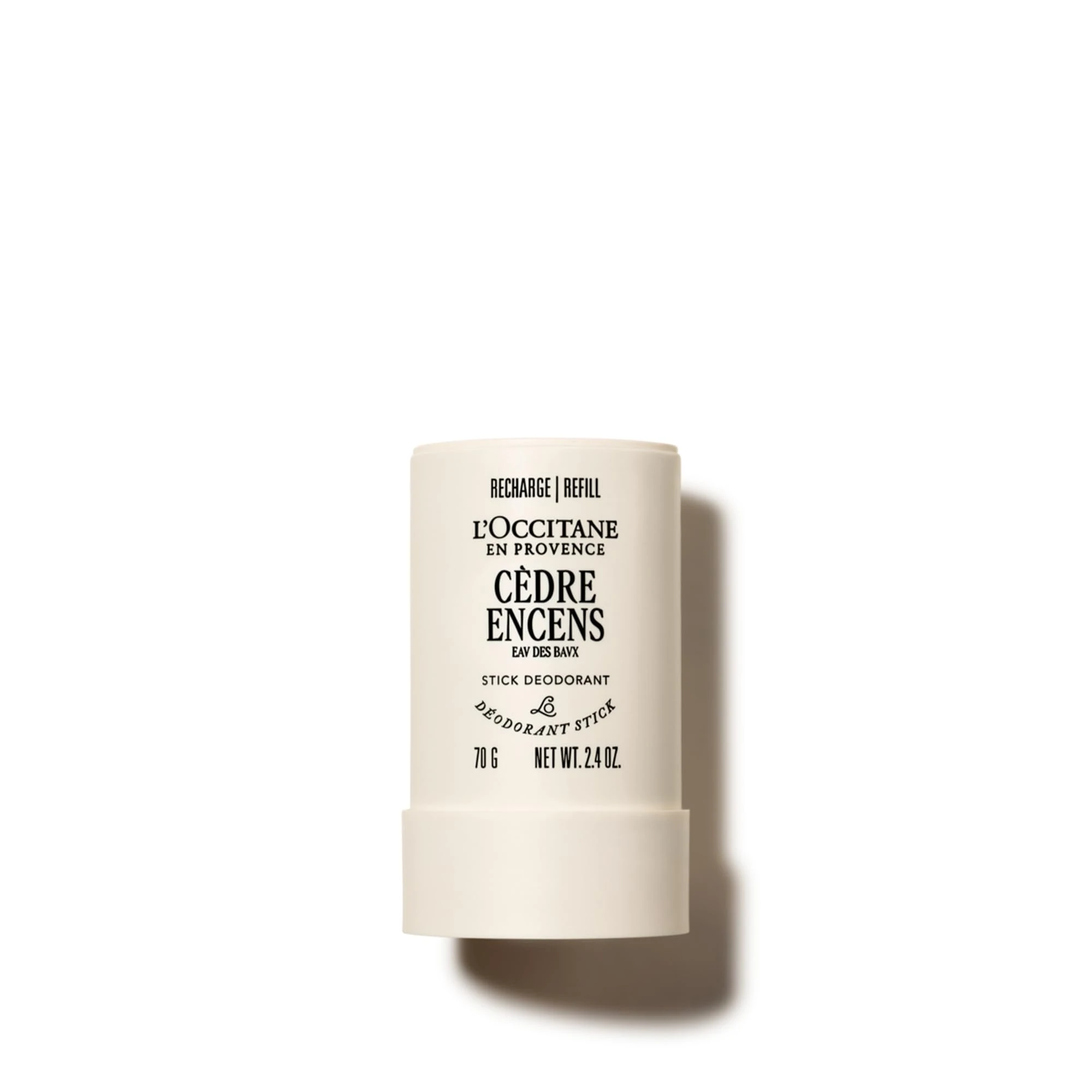 L'OCCITANE Cèdre Encens (Formerly Eau des Baux) Stick Deodorant Refill 70g, Long-Lasting Woody Scent, Refillable, Aluminum-Free and Alcohol-Free Formula, Premium and Clean Beauty for All Skin Types