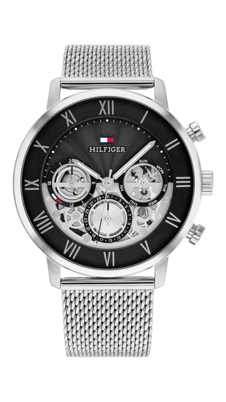 Tommy Hilfiger Analogue Multifunction Quartz Watch for Men with Silver Stainless Steel Bracelet - 1710708