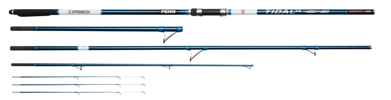 PENN Tidal XR Multilength Hybrid Tip Lowrider Surfcasting Rod | 30T/40T Carbon Blank with X-Wrap | Fuji Alconite Guides | Saltwater Beach Fishing for Bass, Flatfish & Rays | 4.20m