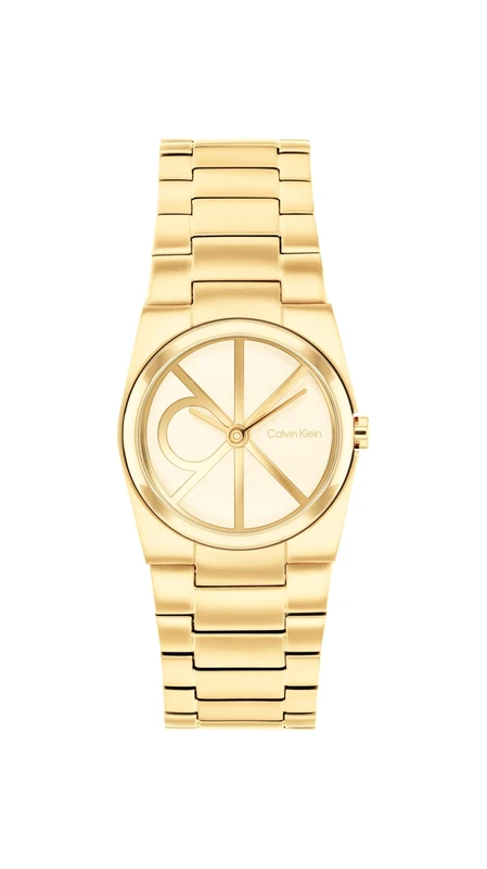 Calvin Klein Two Hand Quartz Movement Watch for Women CK Unite Collection with Gold Colored Stainless Steel Bracelet - 25100127