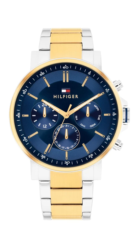 Tommy Hilfiger Analogue Multifunction Quartz Watch for Men with Gold Colored Stainless Steel Bracelet - 1710710