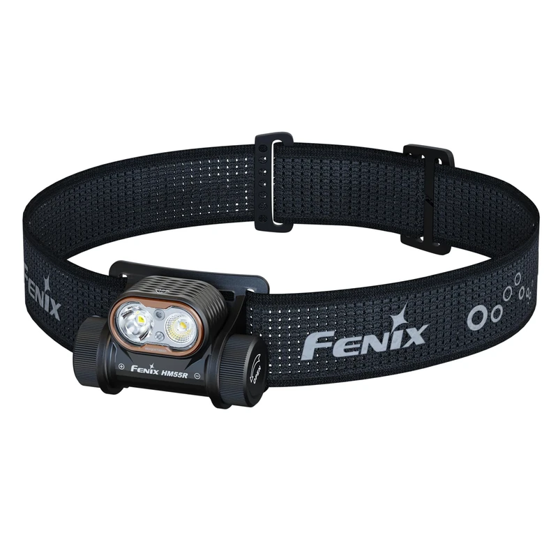 Fenix HM55R Black Rechargeable Compact Outdoor Headlamp | 1200 Lumen | 175m | 141+ Hrs Max | White Spot and Flood Beams | 5lm Red Beam | Single Button Operation | IP68