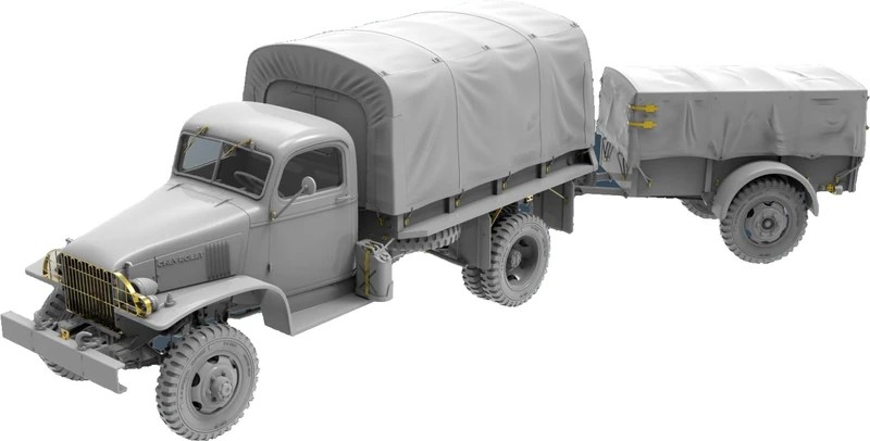 Miniart 1:35 - G7107 1,5t 4x4 Cargo Truck with Trailer
