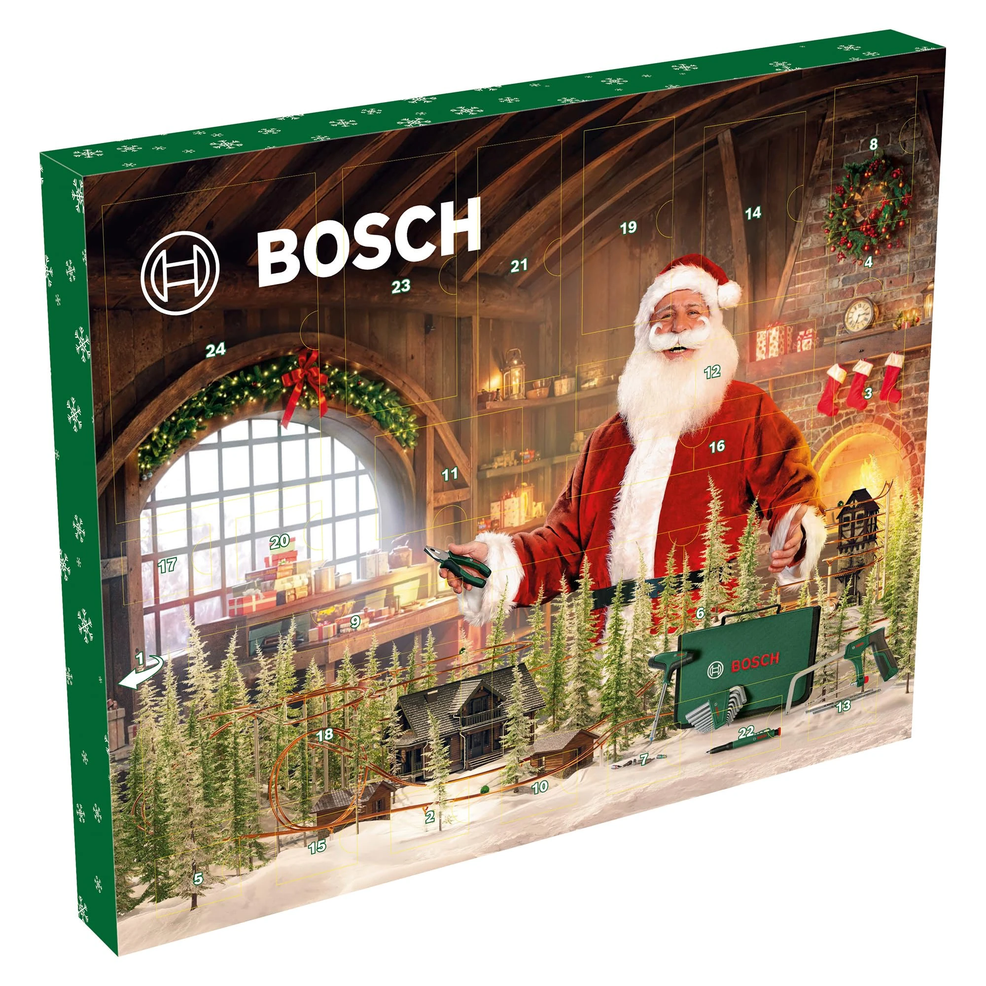 Bosch 41-Piece Hand Tool Advent Calendar 2025 (Set with Hacksaw, Screwdriver bit T-Handle, Screwdriver bits, Accessories, Marker Pencil, Multicolor Leads, Bag, Accessory Handtools)