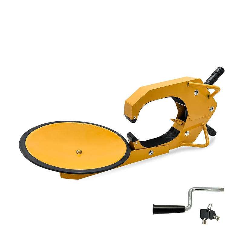 Relaxdays Wheel Clamp for Cars, Trailers, Motorhomes – Parking Lock, 15 Inch, Yellow, 43x77x30.5 cm