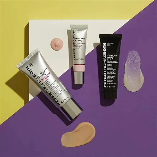 Peter Thomas Roth Instant FIRMx Perfecting Trio – No-Filter Primer, Eye Temporary Eye Tightener & Lip Filler – Instantly Tightens, Firms, Plumps & Smooths – Anti-Ageing Skincare Set