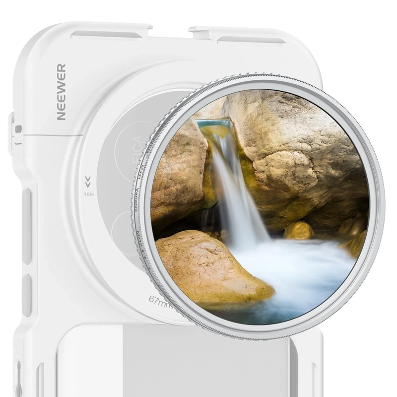 NEEWER 67mm Variable ND Filter, Slim HD ND2-32 Adjustable Neutral Density Filter Compatible with iPhone Android Samsung Camera Lens, Clip Not Included