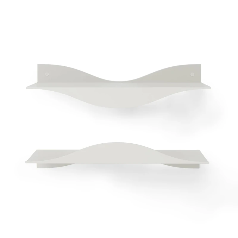 Umbra Surf Shelf Set of 2 - Sand Metal Floating Wall Shelves