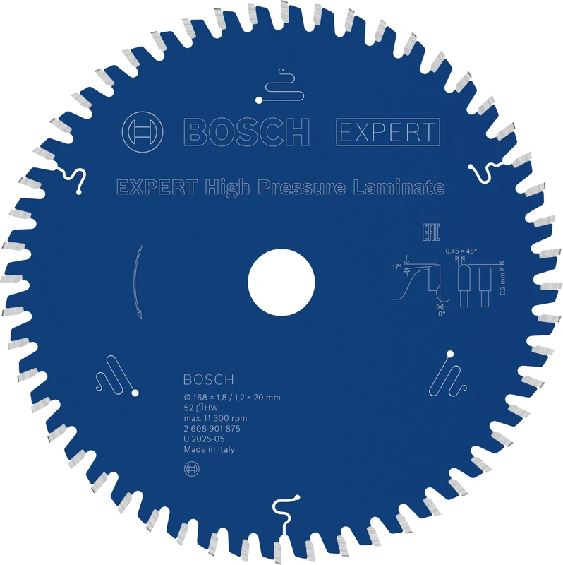 Bosch 1x Expert High Pressure Laminate Corded Circular Saw Blade for Handheld Circular Saw (for HPL High-Pressure Laminate, Ø mm, Professional Accessory Hand-Held Corded Circular Saws)