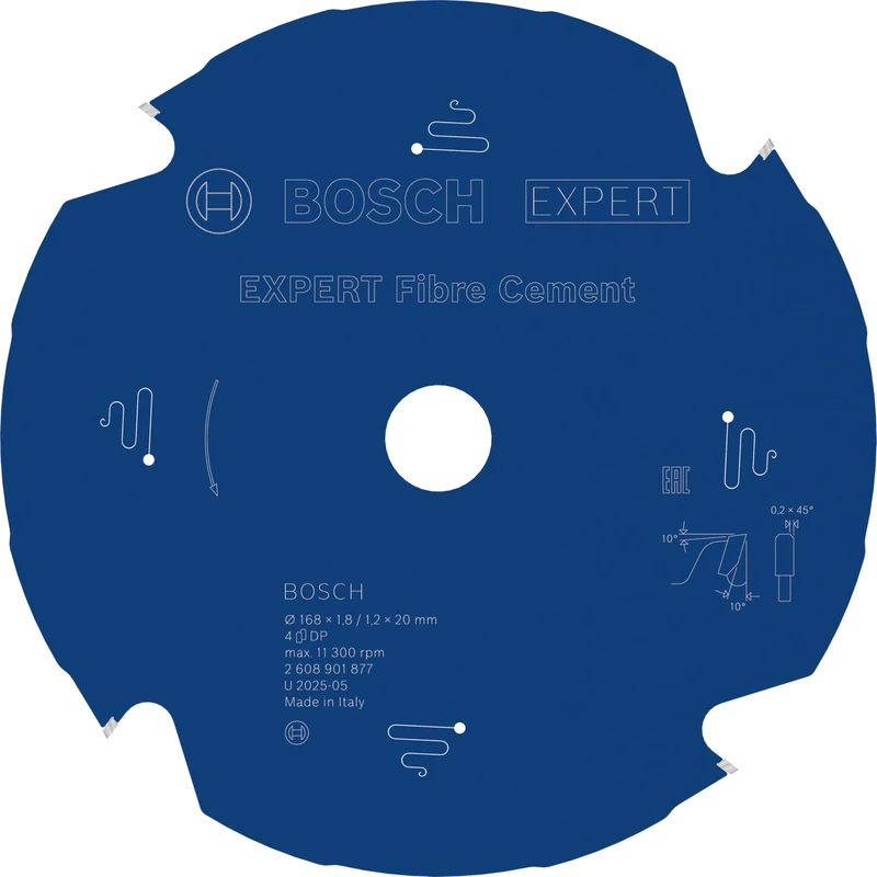 Bosch 1x Expert Fibre Cement Corded Circular Saw Blade for Handheld Circular Saw (for Fibre Cement Boards, Ø mm, Professional Accessory Hand-Held Corded Circular Saws)