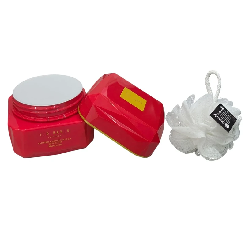 Raspberry And Orange Blossom Body Butter 300ML With Free Beauty Body Puff(Any Colour)