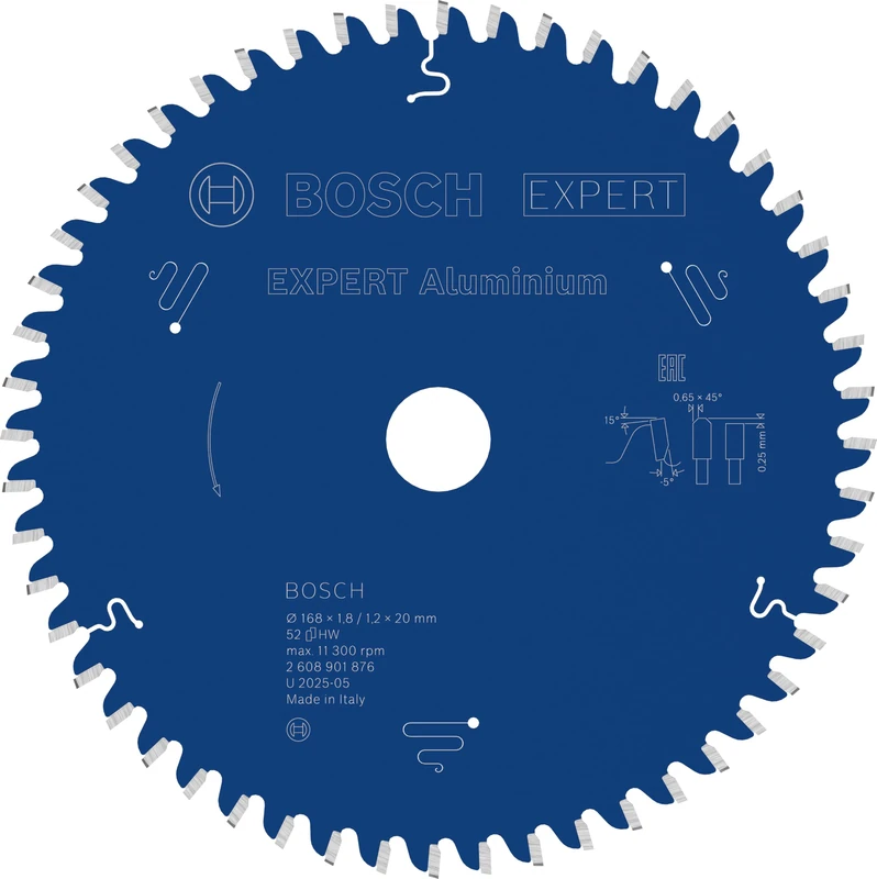 Bosch 1x Expert Aluminium Corded Circular Saw Blade for Handheld Circular Saw and Dry Cutter (for Aluminium, Ø mm, Professional Accessory Hand-Held Corded Circular Saws)