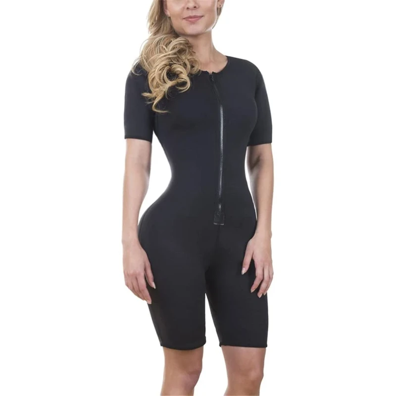 Shapewear Slimming Sauna Full Body Suit Sports Neoprene with Sleeves Skims Girdles Post Compression - Image 1
