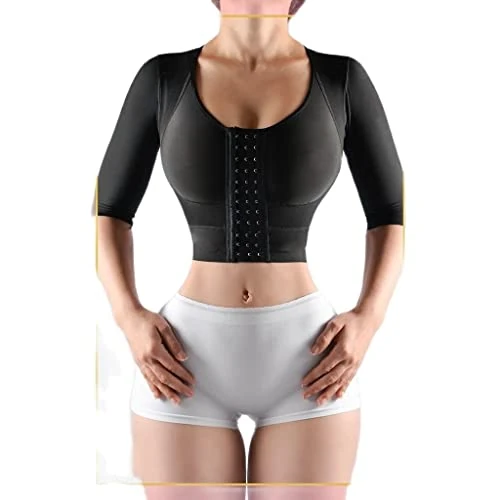 Strapless Top with Middle Sleeve Breasted Hood Split Body Shapewear for Women Skims Fajas Sweat Suit