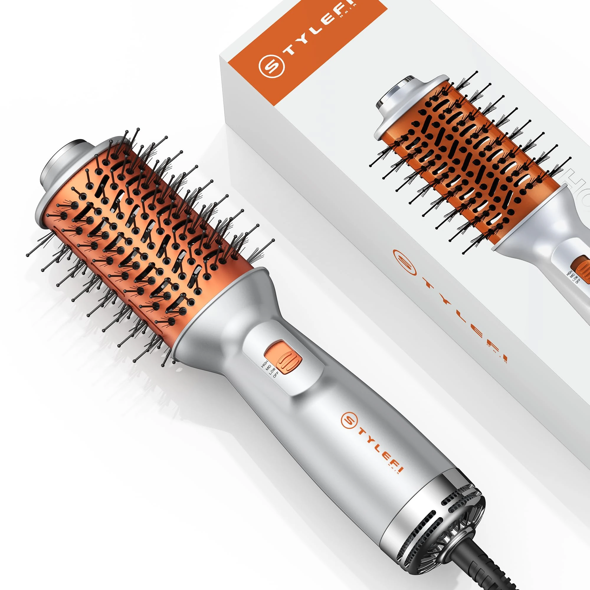 Hair Brush Dryer, Dual Voltage Hair Dryer Brush, Round Brush Hair Dryer, Ionic Hairdryer Brush for One-Step Styling, Blow Dryer Brush, Hot Air Brush for Drying Straightening Curling Volumizing