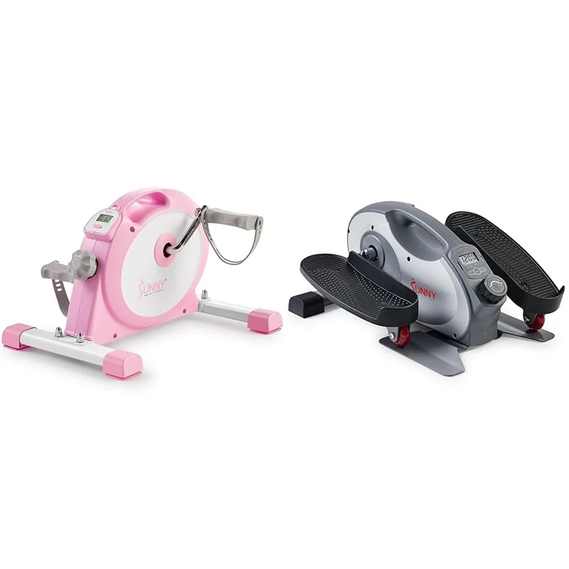 Sunny Health & Fitness Under Desk Smart Mini Pedal Exerciser, Dual Function Exercise Cycle Bike + Smart Portable Fully Assembled Magnetic Under Desk Elliptical Peddler, Foot & Leg Pedal Exerciser