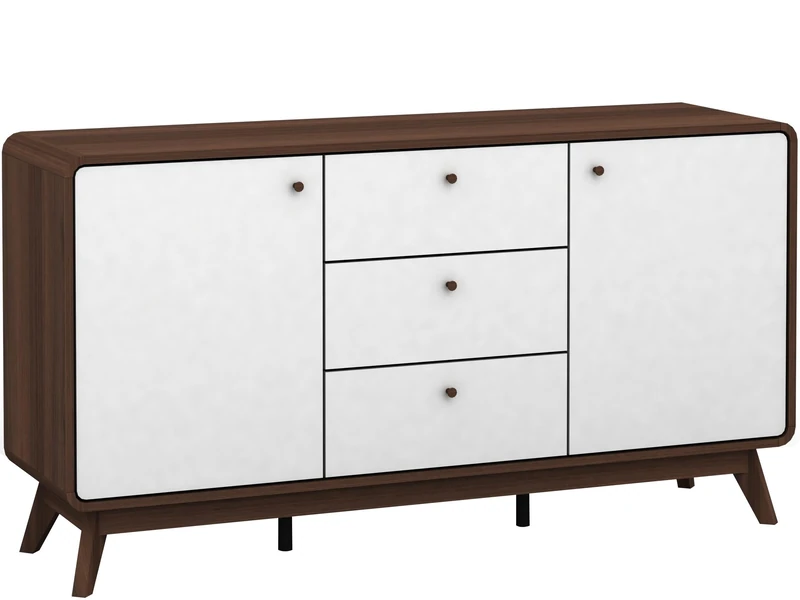 LOFT24 Cassie Sideboard in Walnut White, 39x140x75cm (DxWxH)