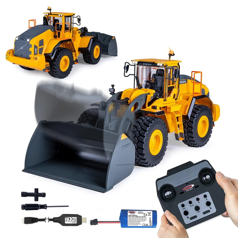 JAMARA 406302 Wheel Loader Volvo L260H Metal 1:14 2.4GHz Construction Site Vehicle from 14 Years, Remote Controlled, RC Gift Remote Control, Construction Vehicles Remote Vontrol